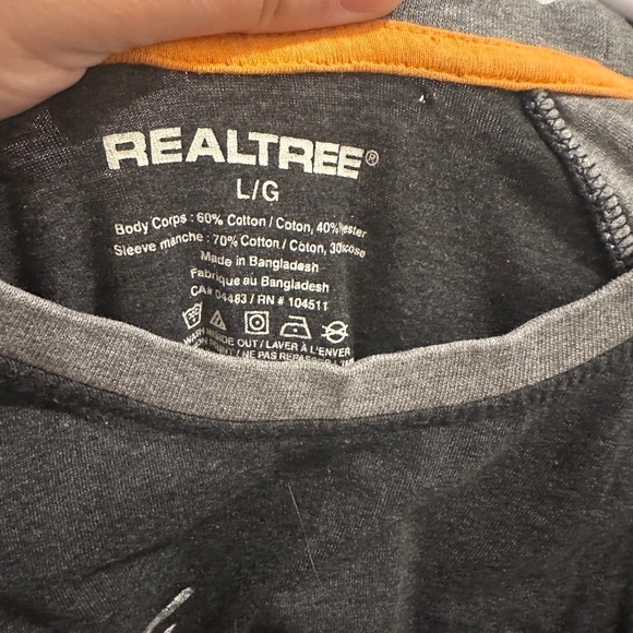Realtree Men’s Long Sleeve T-shirt Size Large Hunting Camo Deer Grey - Picture 6 of 7